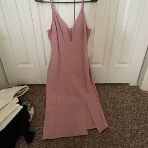 Medium blush pink wedding guest dress
